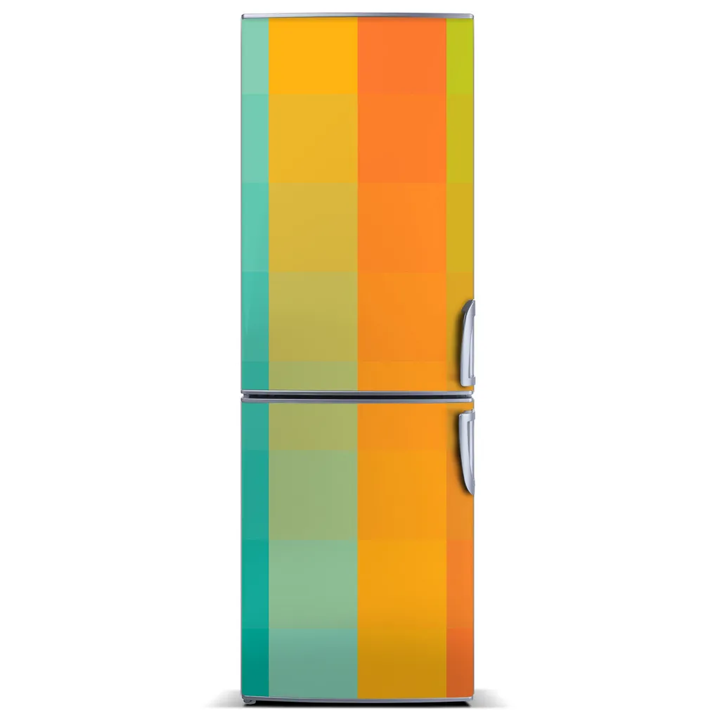 Tulup Kühlschrankdekoration - Magnetmatte - 70 cm x 190 cm - Magnet auf dem Kühlschrank - Bunte Quadrate